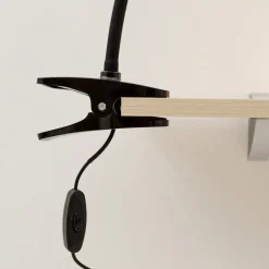 Lindby LED klemlamp Baris, hoogte 44 cm, zwart, 3000K