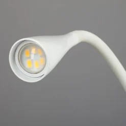 Lindby LED klemlamp Baris, wit, hoogte 44 cm, 3000K