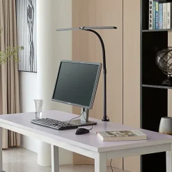 Lindby LED klemlamp Nilay, hoogte 97,5 cm, CCT, thuiskantoor