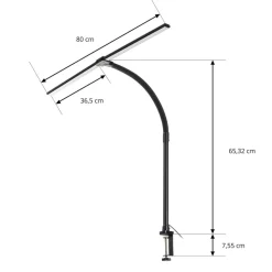 Lindby LED klemlamp Nilay, hoogte 97,5 cm, CCT, thuiskantoor