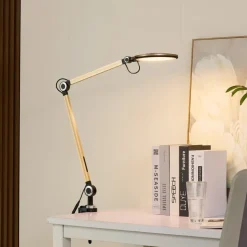 Lindby LED klemlamp Nyxaris, goud, metaal, CCT, 52 cm