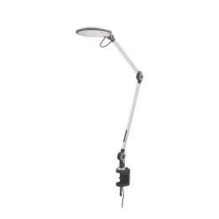 Lindby LED klemlamp Nyxaris, zilver, metaal, CCT, 52 cm