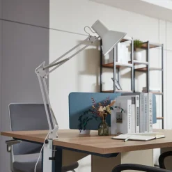 Lindby LED klemlamp Undra, wit, metaal, verstelbaar