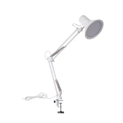 Lindby LED klemlamp Undra, wit, metaal, verstelbaar