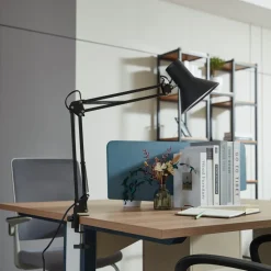 Lindby LED klemlamp Undra, zwart, metaal, verstelbaar