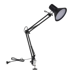 Lindby LED klemlamp Undra, zwart, metaal, verstelbaar