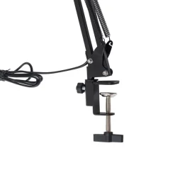 Lindby LED klemlamp Undra, zwart, metaal, verstelbaar