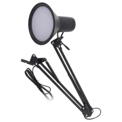 Lindby LED klemlamp Undra, zwart, metaal, verstelbaar