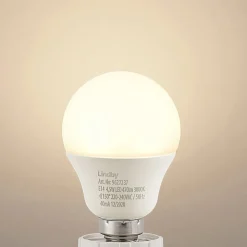 Lindby LED lamp, druppel, E14, 4,5W, opaal, 3000K