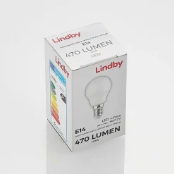 Lindby LED lamp, druppel, E14, 4,5W, opaal, 3000K