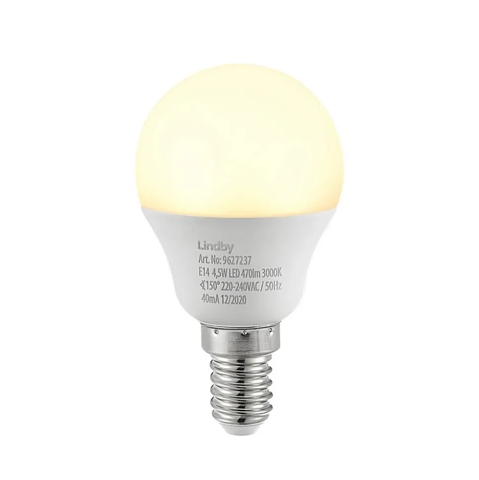 Lindby LED lamp E14 G45 4,5W 3.000K opaal set van 10