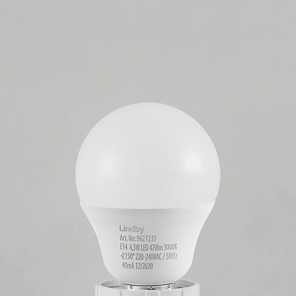 Lindby LED lamp E14 G45 4,5W 3.000K opaal set van 10