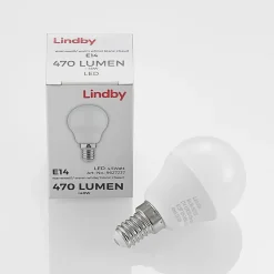 Lindby LED lamp E14 G45 4,5W 3.000K opaal set van 10