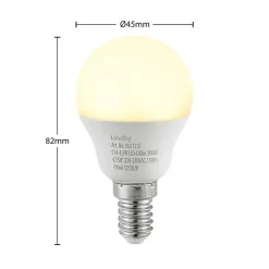 Lindby LED lamp E14 G45 4,5W 3.000K opaal set van 3