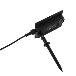 Lindby LED lamp op zonne-energie Sabriel, gebogen, zwart, aluminium, 3000K