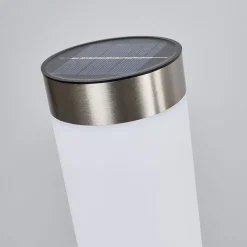 Lindby LED lamp op zonne-energie Aleeza, 61 cm, roestvrij staal, grondspies