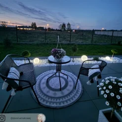 Lindby LED lamp op zonne-energie Lago, set van 3, bollen, grondpin, wit