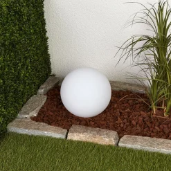 Lindby LED lamp op zonne-energie Amaria, rotan, licht, Ø 27 cm