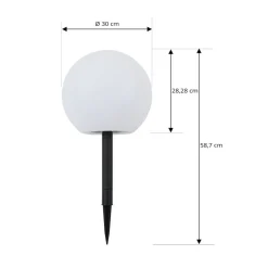 Lindby LED lamp op zonne-energie Amaria, rotan, licht, Ø 27 cm