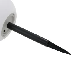 Lindby LED lamp op zonne-energie Amaria, rotan, licht, Ø 27 cm