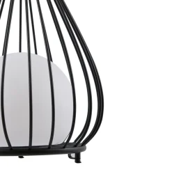 Lindby LED lamp op zonne-energie Kelda, zwart, metaal, 38cm, dimbaar.