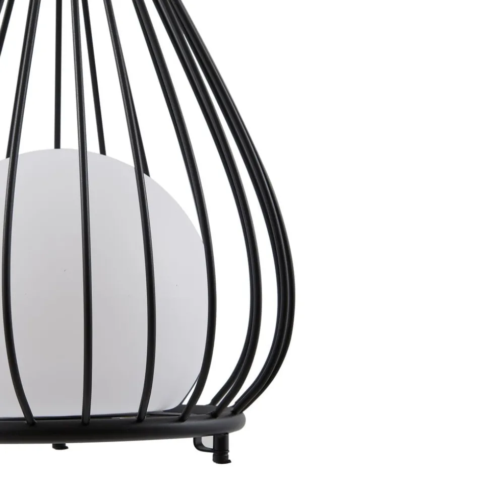 Lindby LED lamp op zonne-energie Kelda, zwart, metaal, 38cm, dimbaar.