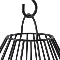 Lindby LED lamp op zonne-energie Kelda, zwart, metaal, 38cm, dimbaar.