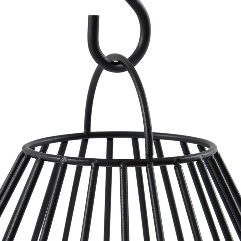 Lindby LED lamp op zonne-energie Kelda, zwart, metaal, 38cm, dimbaar.