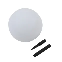 Lindby LED lamp op zonne-energie Lago, Ø 30 cm, bol, grondpin, wit