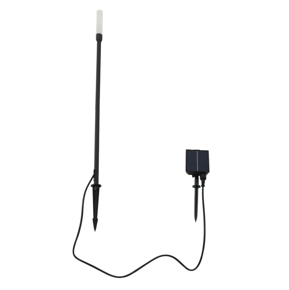 Lindby LED lamp op zonne-energie Balian, zwart, aluminium, 3.000 K