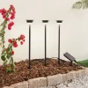 Lindby LED lamp op zonne-energie Lyris, set van 3, zwart, aluminium, 3.000K