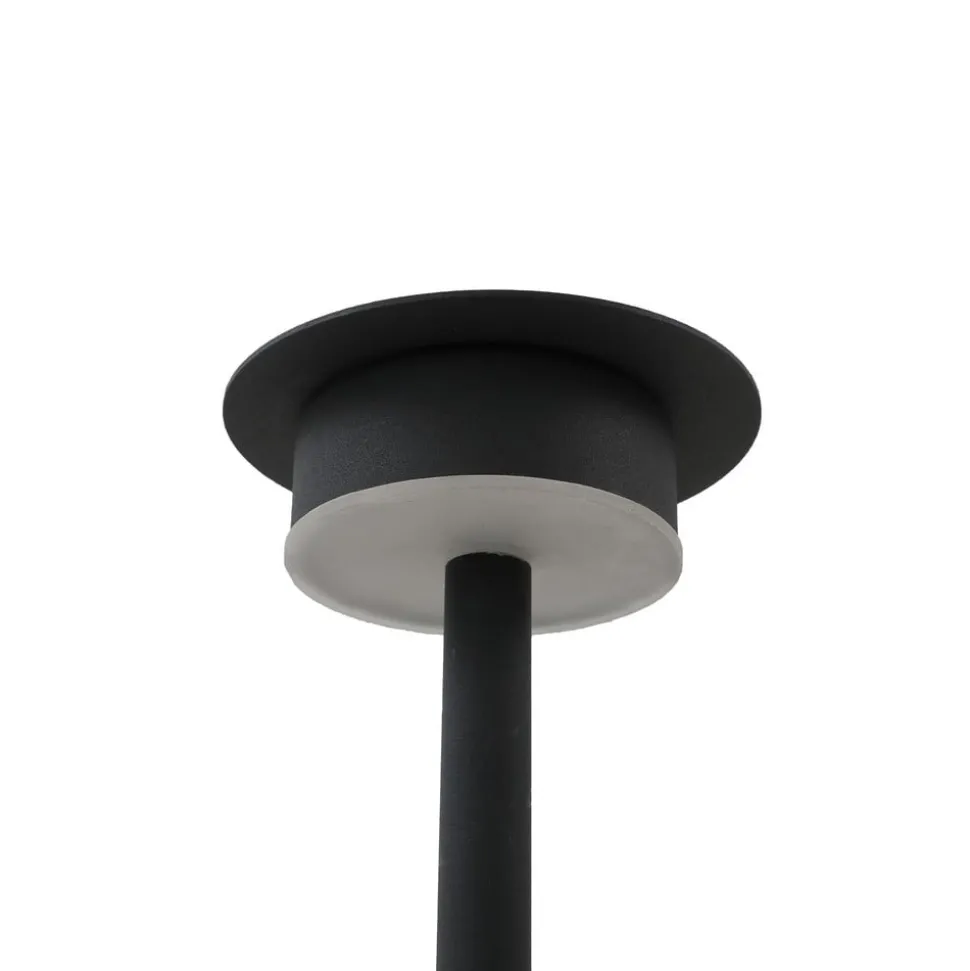 Lindby LED lamp op zonne-energie Lyris, set van 3, zwart, aluminium, 3.000K