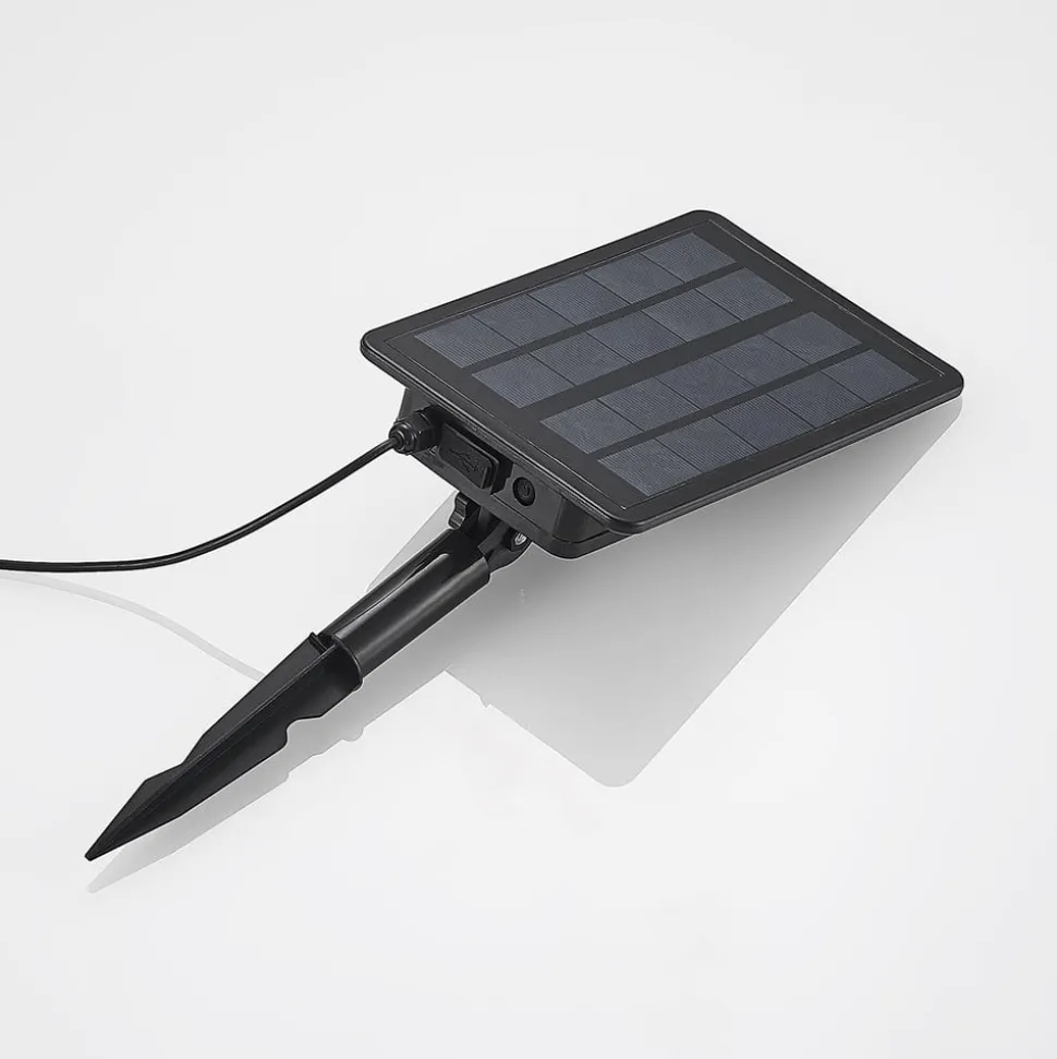 Lindby LED lampen op zonne-energie, set van 3, roestvrij staal