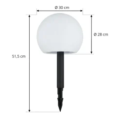 Lindby LED lampen op zonne-energie Lago, RGBW, set van 3, bollen,
