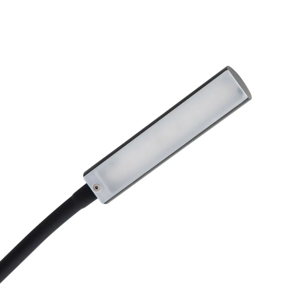 Lindby LED leeslamp Flexola, zwart, hoekig, stekker