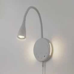Lindby LED leeslamp Zayna, wit, kunststof, dimbaar