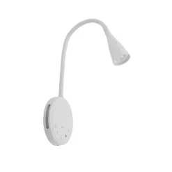 Lindby LED leeslamp Zayna, wit, kunststof, dimbaar