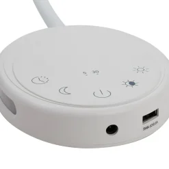 Lindby LED leeslamp Zayna, wit, kunststof, dimbaar