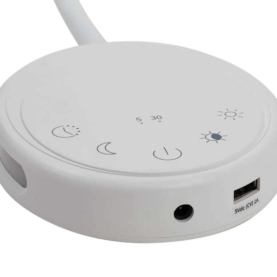 Lindby LED leeslamp Zayna, wit, kunststof, dimbaar