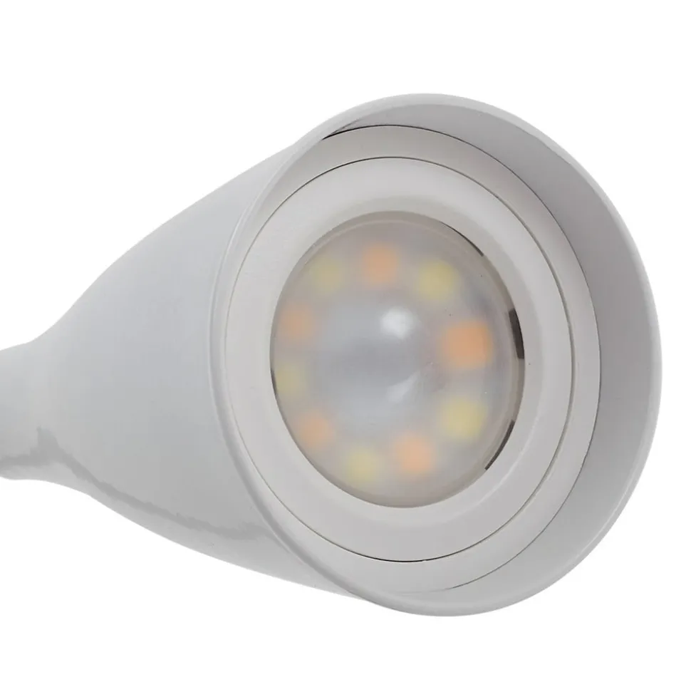 Lindby LED leeslamp Zayna, wit, kunststof, dimbaar
