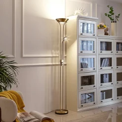 Lindby LED leeslampje Josefin, brons, leeslampje, dimbaar