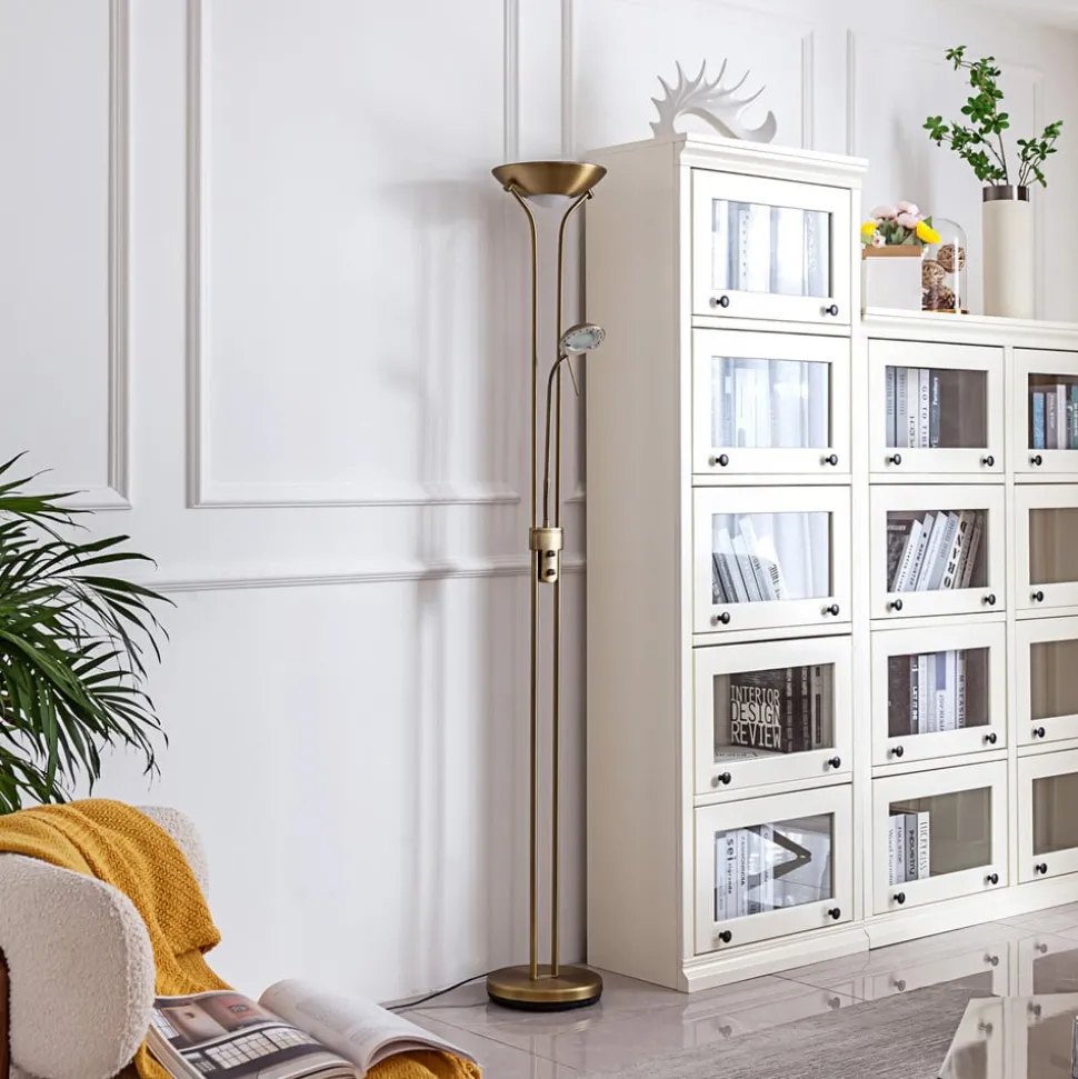 Lindby LED leeslampje Josefin, brons, leeslampje, dimbaar