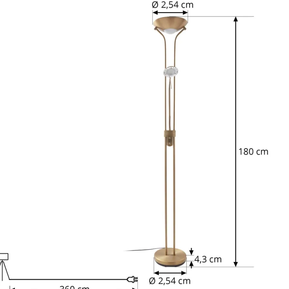 Lindby LED leeslampje Josefin, brons, leeslampje, dimbaar