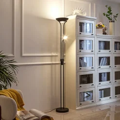 Lindby LED leeslampje Josefin, zwart, leeslampje, dimbaar