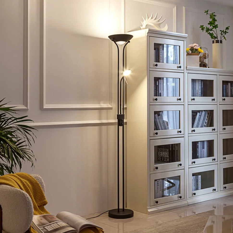 Lindby LED leeslampje Josefin, zwart, leeslampje, dimbaar