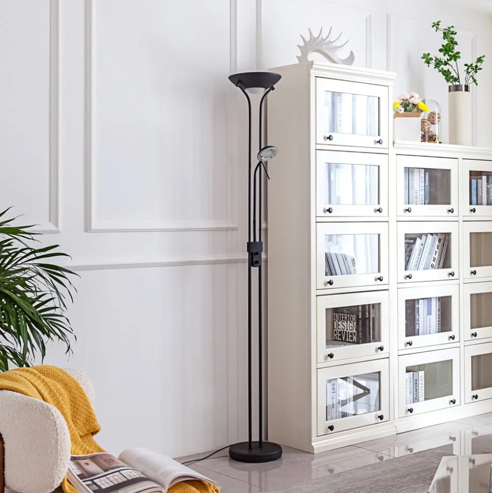 Lindby LED leeslampje Josefin, zwart, leeslampje, dimbaar