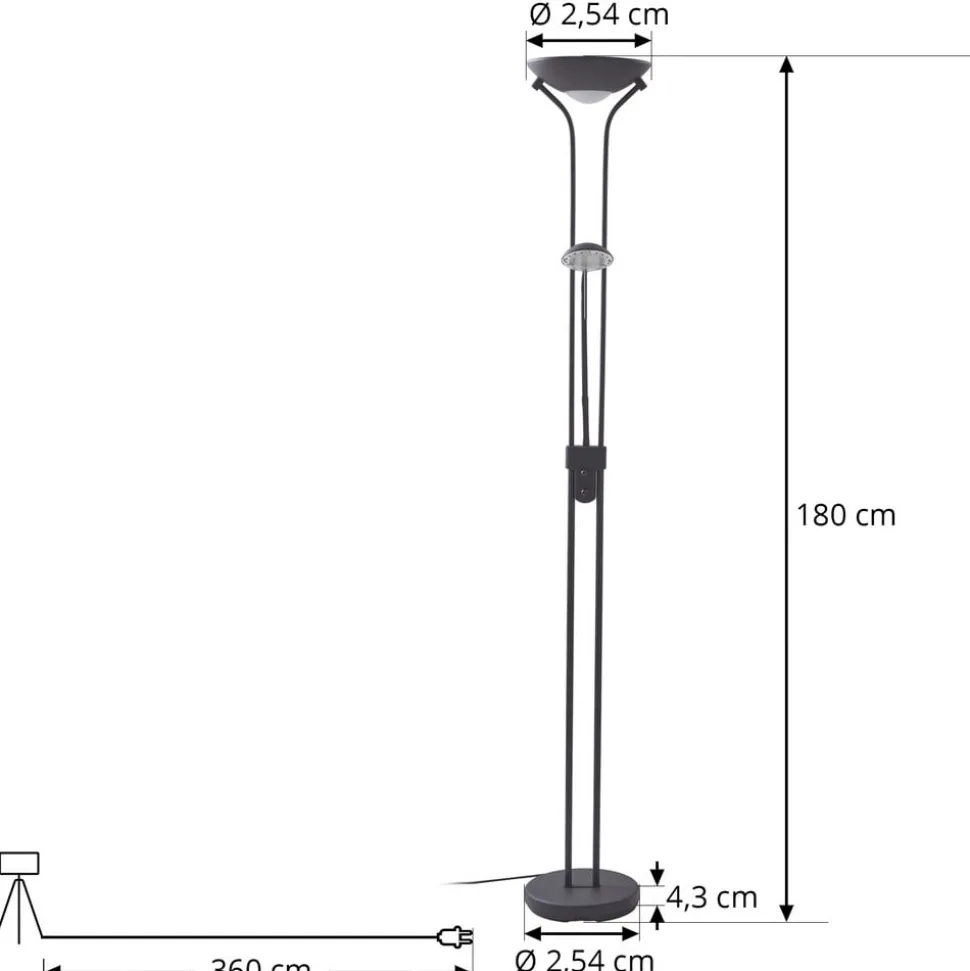 Lindby LED leeslampje Josefin, zwart, leeslampje, dimbaar