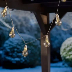 Lindby LED lichtketting Lampini, 200 cm, zwart, IP44