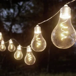 Lindby LED lichtketting Lampini, 200 cm, zwart, IP44