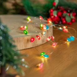 Lindby LED lichtketting Motje, ballen, rood, groen, 320 cm